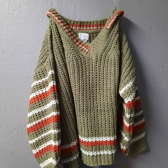 POL $ale🖤only 1 left❣ Cozy striped jumper sweater - Picture 8 of 16